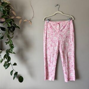 Vintage Lilly Pulitzer pink floral slacks pants 2‎